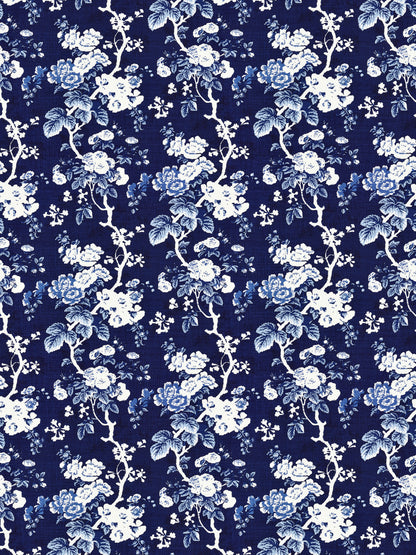 SCALAMANDRE  ASCOT LINEN PRINT FABRIC INDIGO   - SC 000416602 NEW SKU # SC166020004