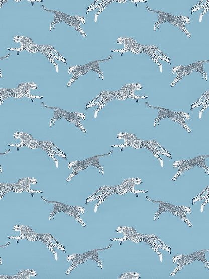 SCALAMANDRE  LEAPING CHEETAH COTTON PRINT FABRIC CLOUD NINE   - SC 000416634 NEW SKU # SC166340004