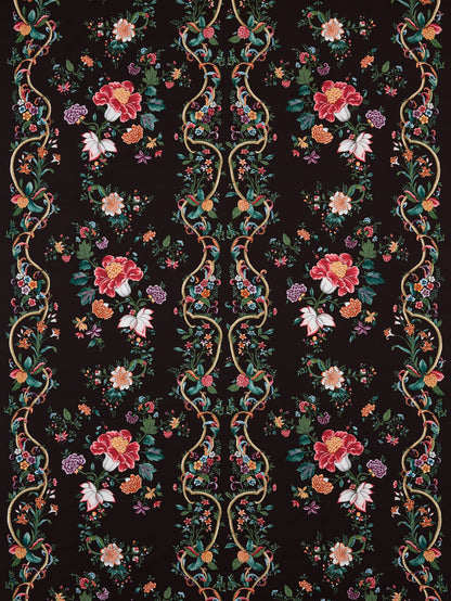 SCALAMANDRE  CAMELLIA TRELLIS FABRIC ONYX RUBY   - SC 000416648 NEW SKU # SC166480004