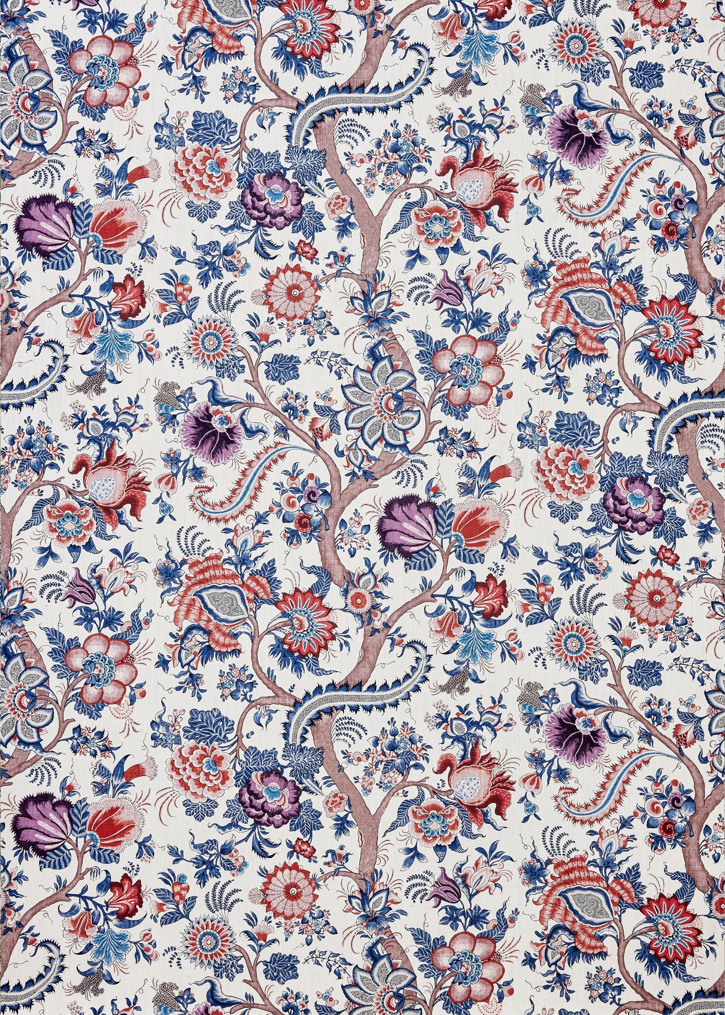 SCALAMANDRE  METROPOLITAN PALAMPORE PRINT FABRIC RED MULTI   - SC 000416649 NEW SKU # SC166490004