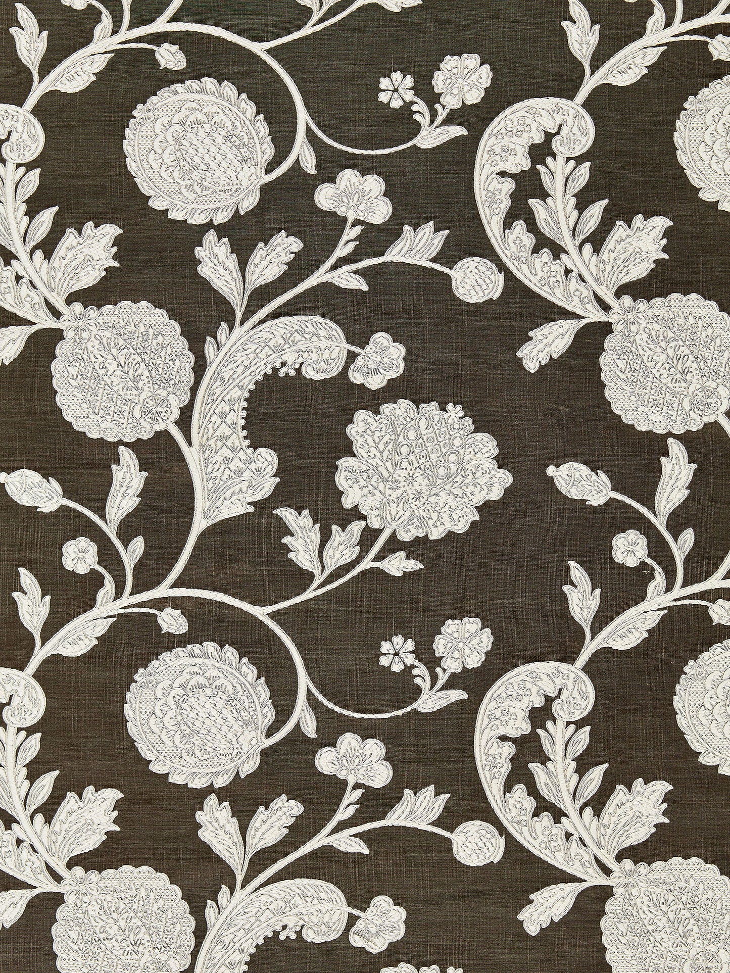 SCALAMANDRE OUTLET  FABRIC BOMBAY LACE  FABRIC IVORY ON BITTER CHOCOLATE   - SC 000426849