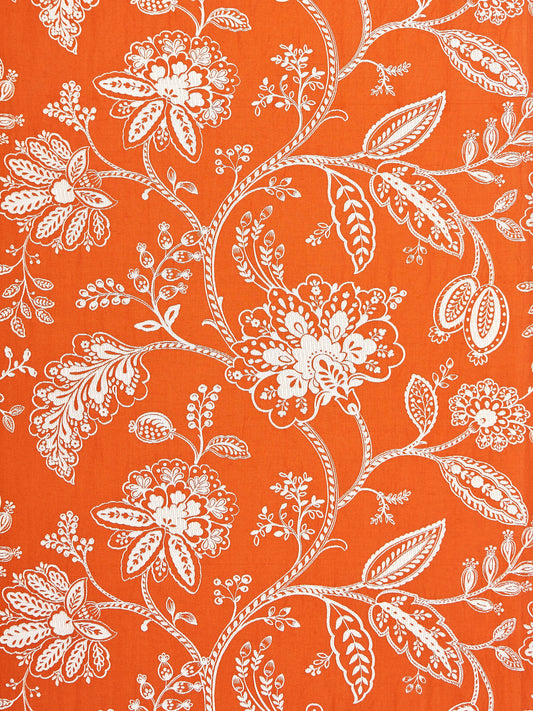 SCALAMANDRE  KAVERI VINE FABRIC MANDARIN   - SC 000427011