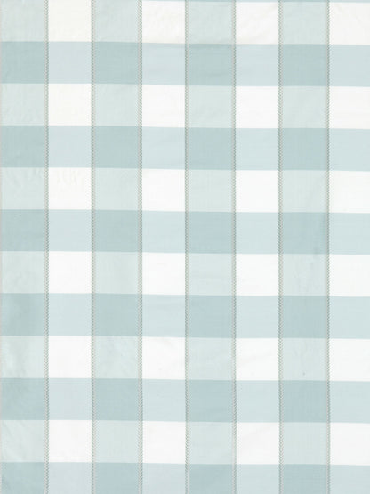 Light blue and white striped fabric with narrow vertical braided lines.