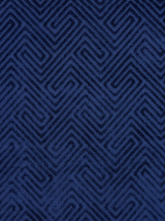 SCALAMANDRE  MEANDER VELVET FABRIC NAVY   - SC 000427060