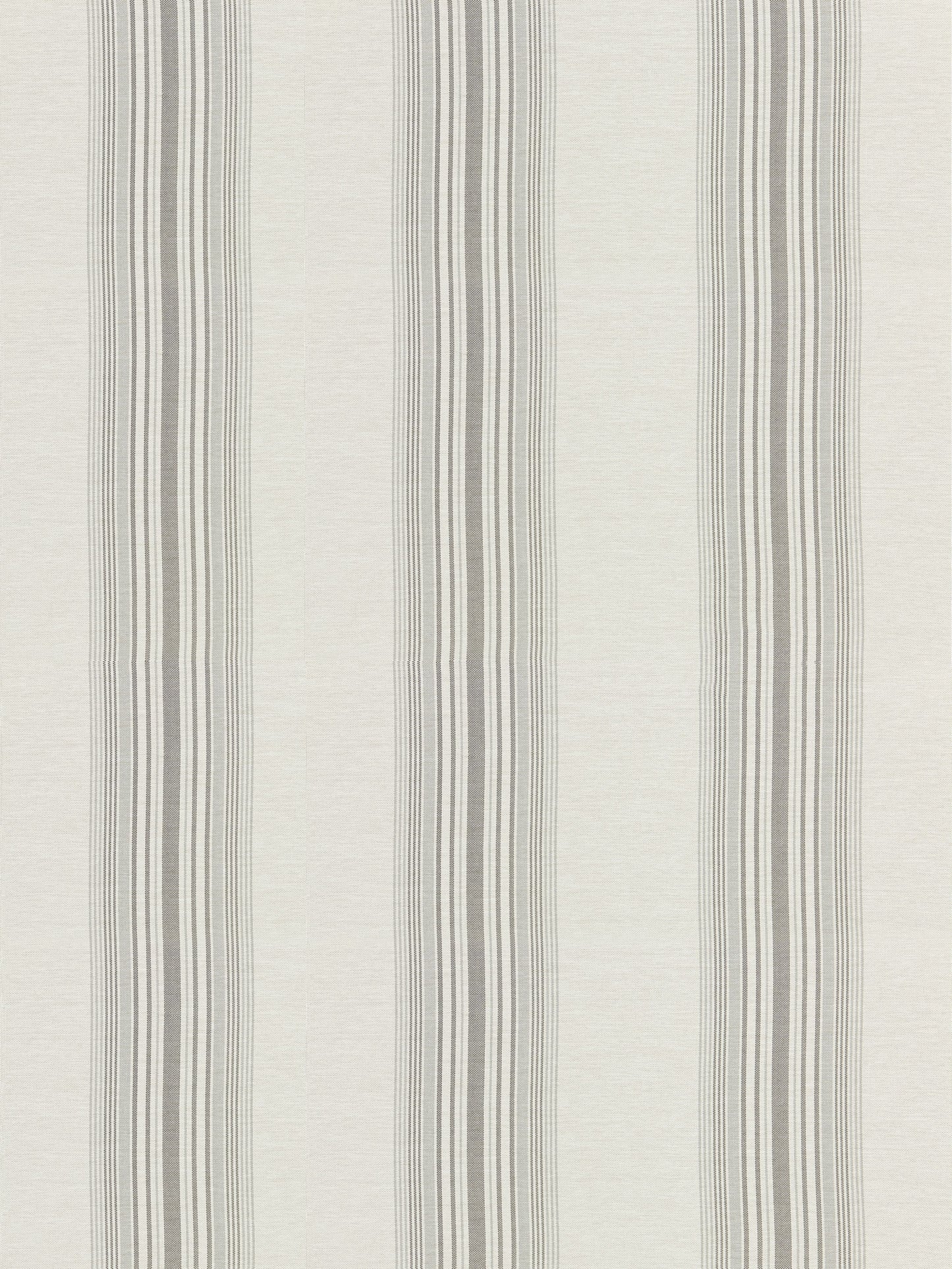 Beige textured wallpaper with narrow grey vertical stripes for a classic wallcovering.