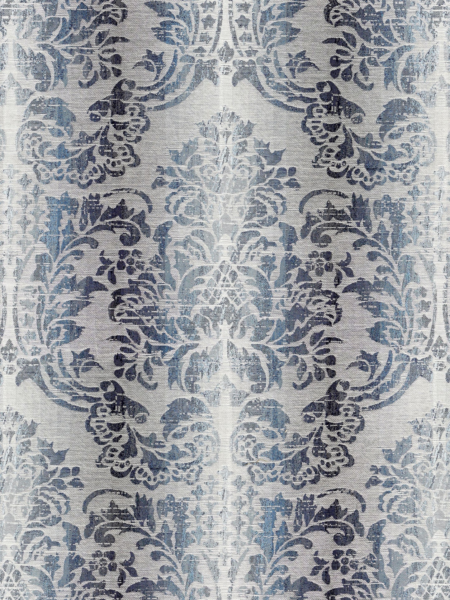 SCALAMANDRE  SORRENTO LINEN DAMASK FABRIC INDIGO   - SC 000427093