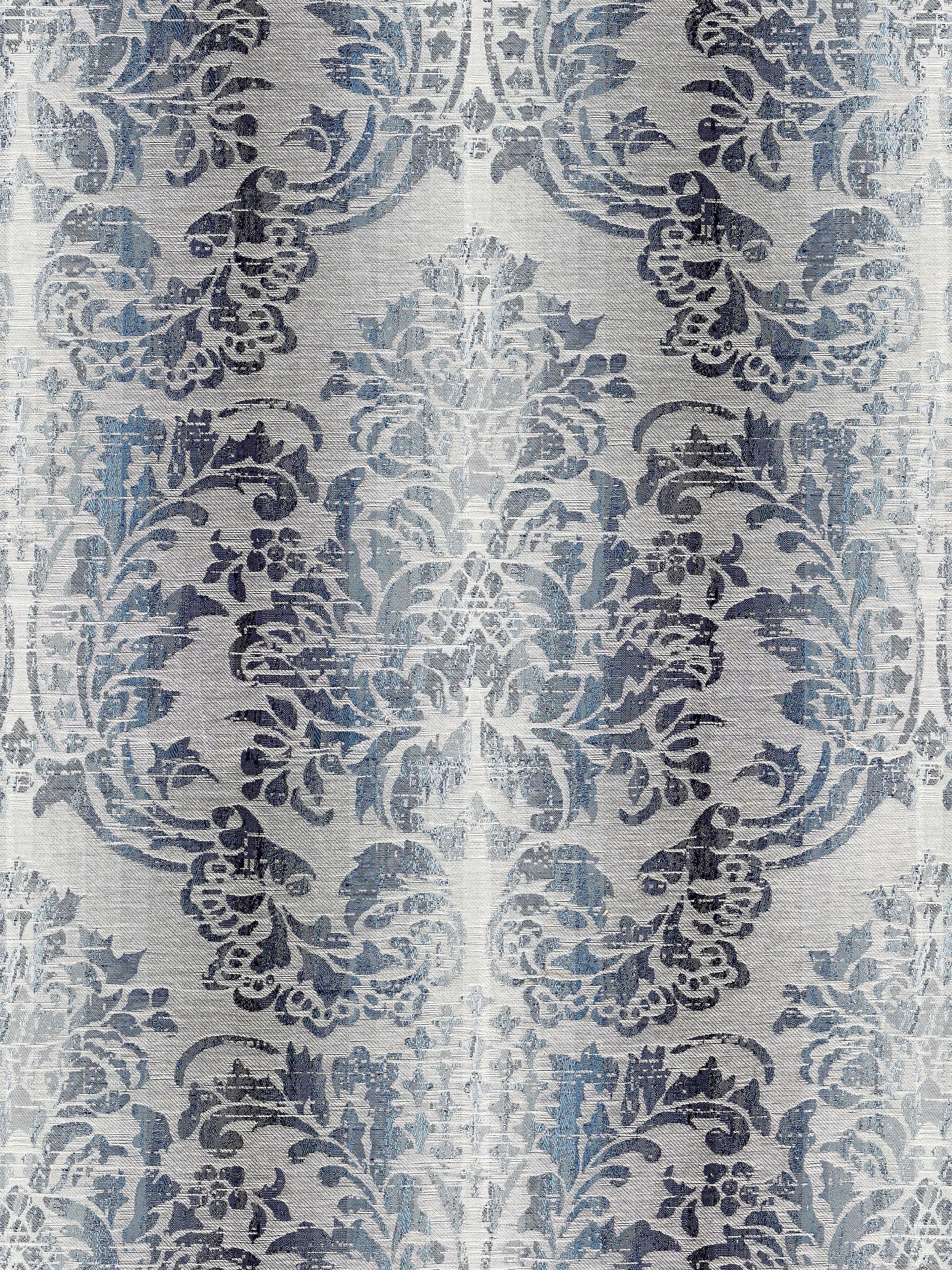 SCALAMANDRE  SORRENTO LINEN DAMASK FABRIC INDIGO   - SC 000427093