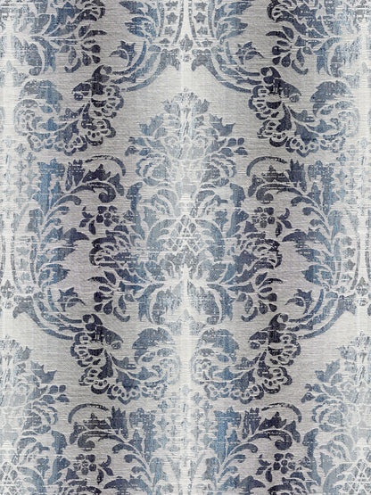 SCALAMANDRE  SORRENTO LINEN DAMASK FABRIC INDIGO   - SC 000427093 NEW SKU # SC270930004