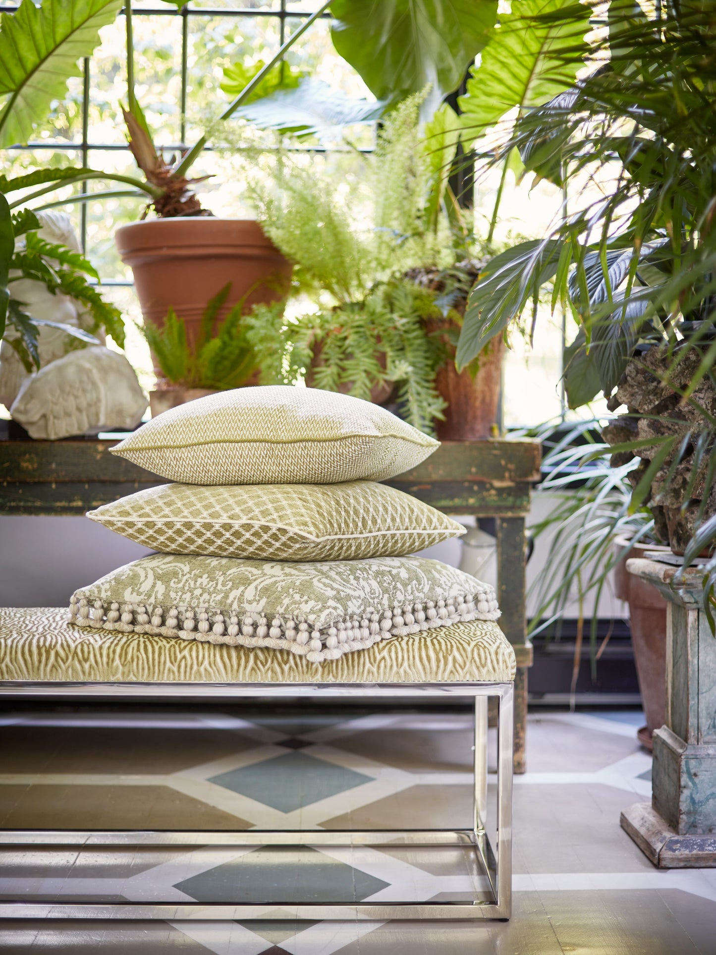 SCALAMANDRE  TRISTAN WEAVE FABRIC FERN   - SC 000427101 NEW SKU # SC271010004