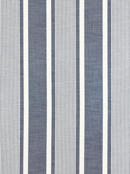 SCALAMANDRE  WELLFLEET STRIPE FABRIC DENIM   - SC 000427111 NEW SKU # SC271110004