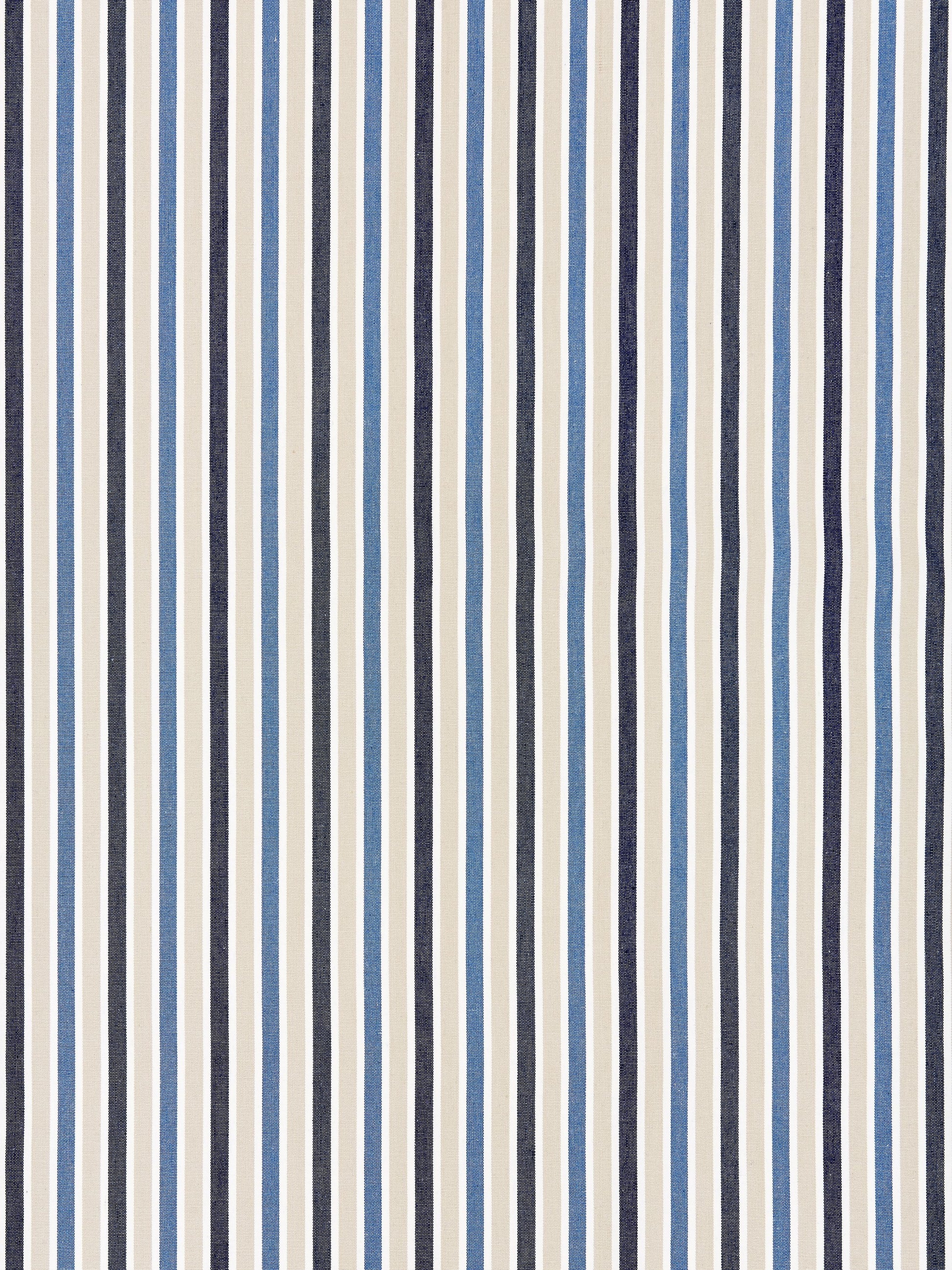 SCALAMANDRE  LEEDS COTTON STRIPE FABRIC INDIGO   - SC 000427114