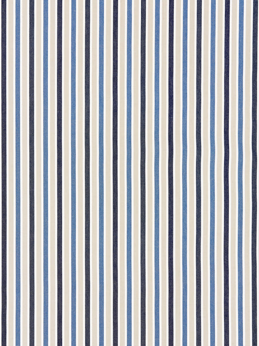 SCALAMANDRE  LEEDS COTTON STRIPE FABRIC INDIGO   - SC 000427114