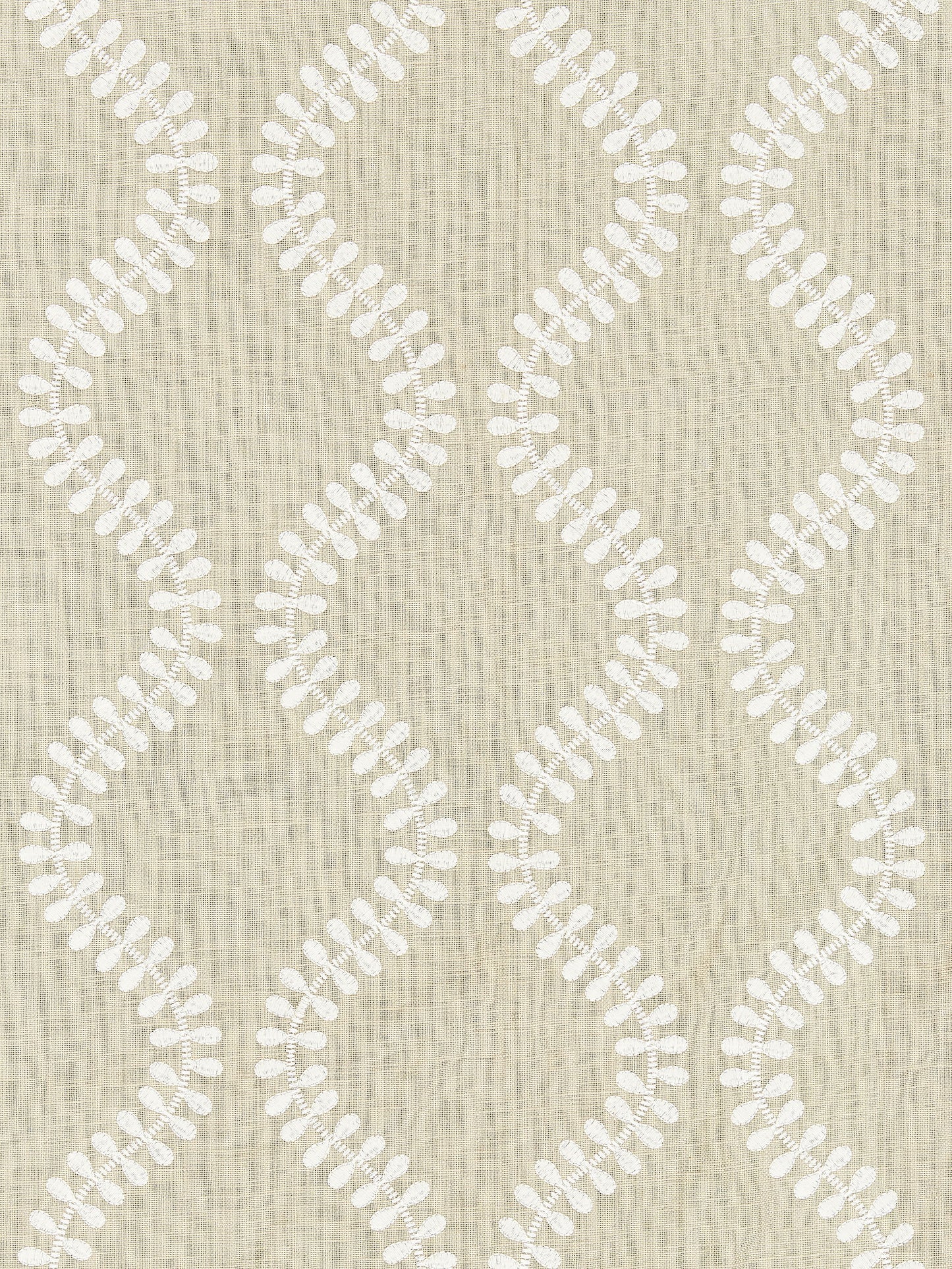 SCALAMANDRE  FOGLIA EMBROIDERY FABRIC FLAX   - SC 000427127