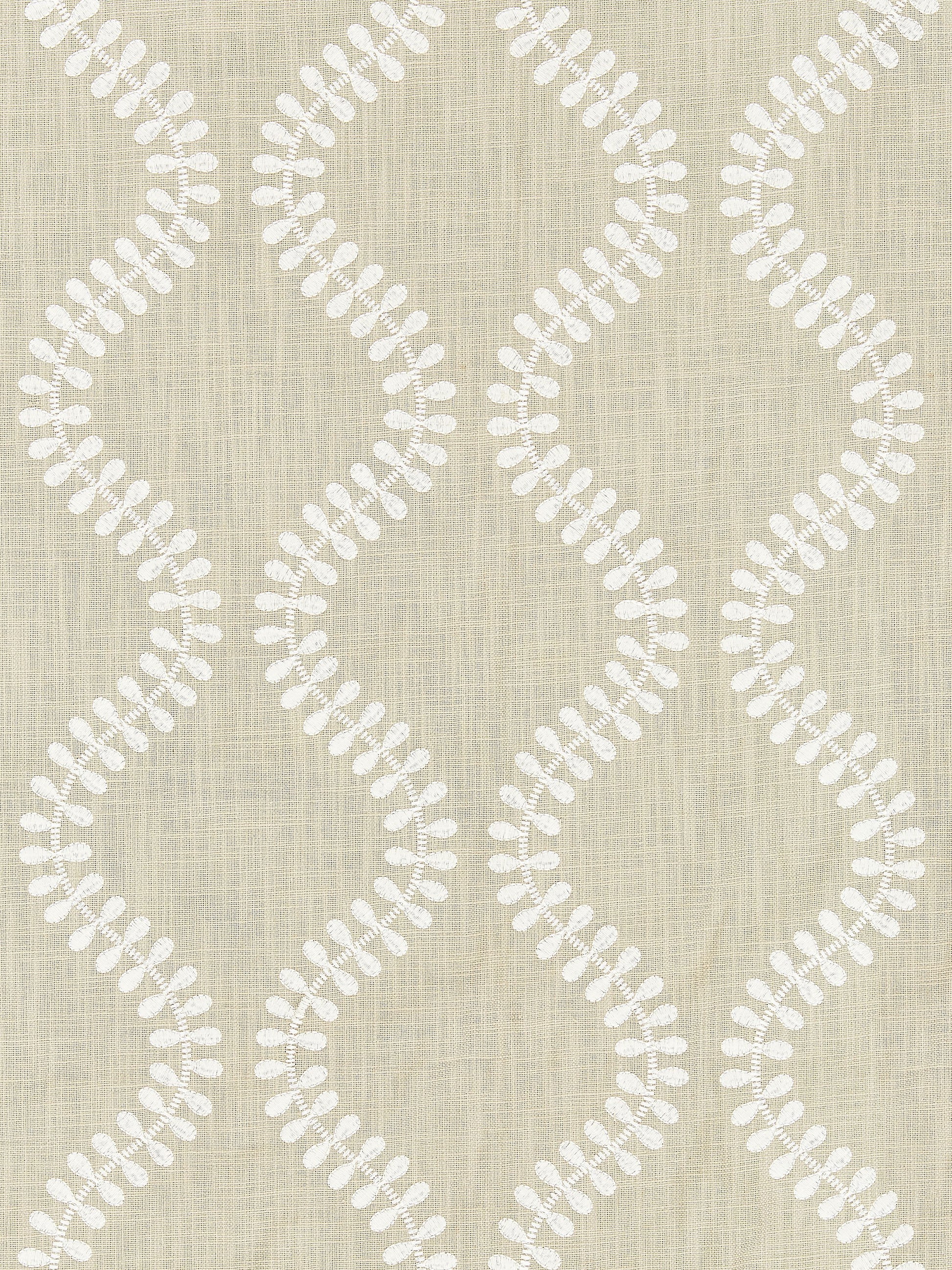 SCALAMANDRE  FOGLIA EMBROIDERY FABRIC FLAX   - SC 000427127