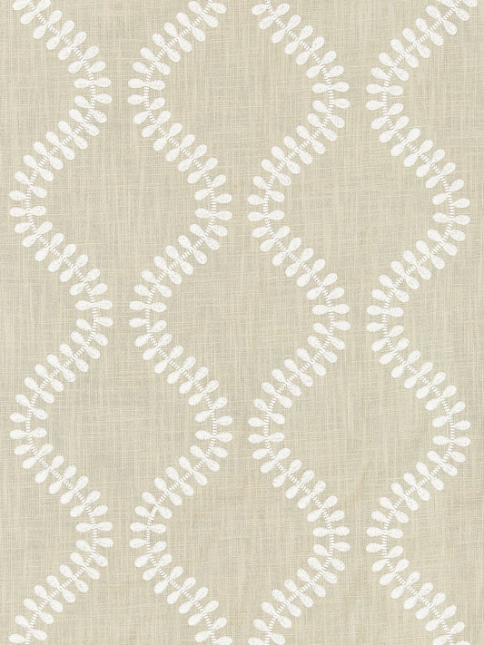 SCALAMANDRE  FOGLIA EMBROIDERY FABRIC FLAX   - SC 000427127