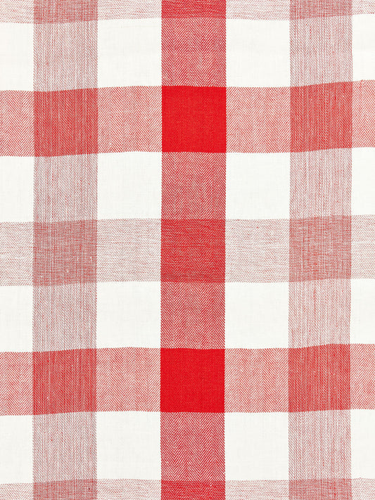 SCALAMANDRE  WESTPORT LINEN PLAID FABRIC CORAL   - SC 000427135