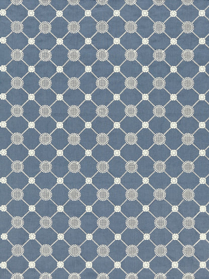 SCALAMANDRE  GUSTAVIAN DIAMOND FABRIC COPENHAGEN BLUE   - SC 000427161 NEW SKU # SC271610004