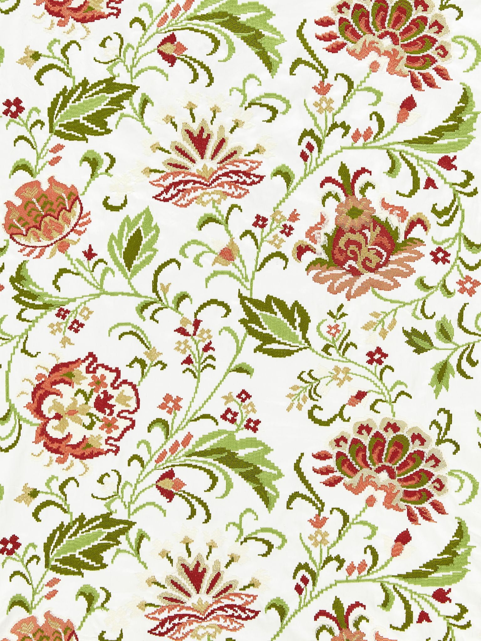 SCALAMANDRE  DELPHINE EMBROIDERY FABRIC BLOSSOM   - SC 000427173