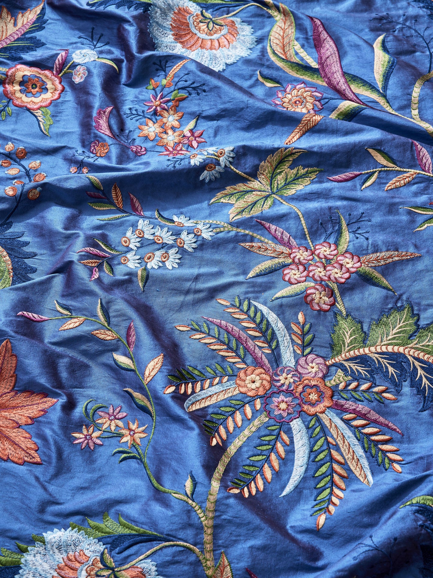 SCALAMANDRE  SERAPHINE EMBROIDERED SILK FABRIC ROYAL MULTI   - SC 000427325 NEW SKU # SC273250004