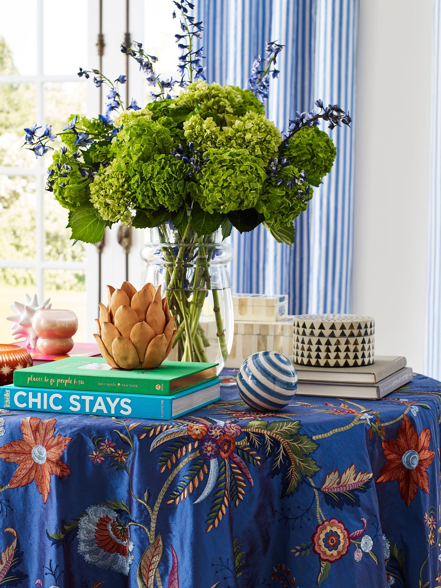 SCALAMANDRE  SERAPHINE EMBROIDERED SILK FABRIC ROYAL MULTI   - SC 000427325 NEW SKU # SC273250004