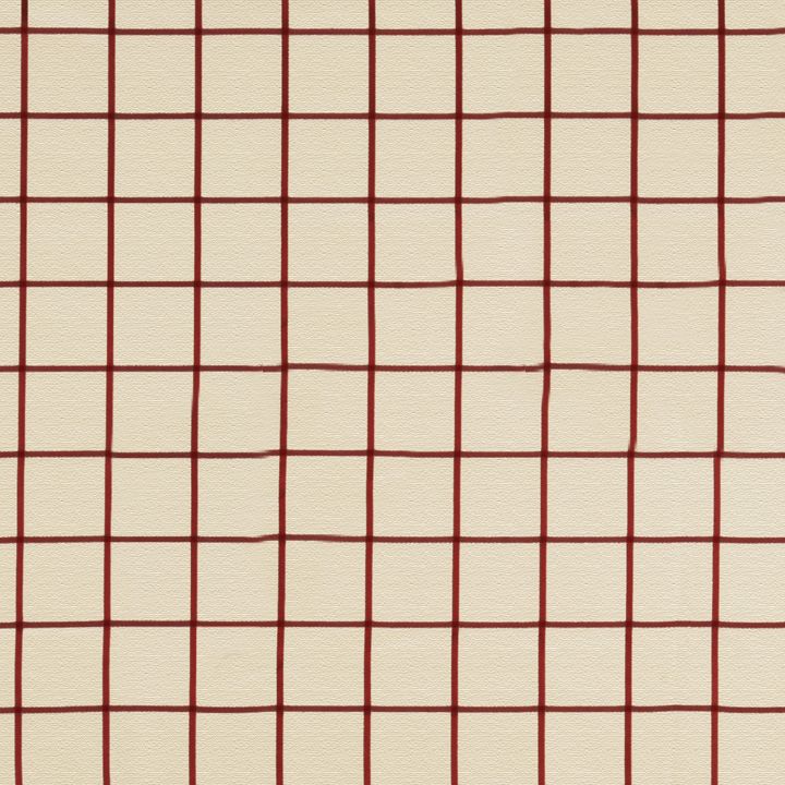 SCALAMANDRE OUTLET  FABRIC LOUIS CHECK  FABRIC RED ON CREME   - SC 000436333