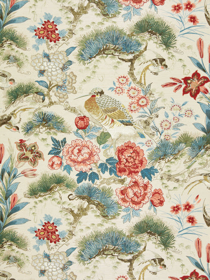 SCALAMANDRE  SHENYANG SISAL BIRD , ANIMAL 
BOTANICAL , FOLIAGE 
CHINOISERIE SANDALWOOD   - SC 0004WP88380 NEW SKU # SCWP883800004