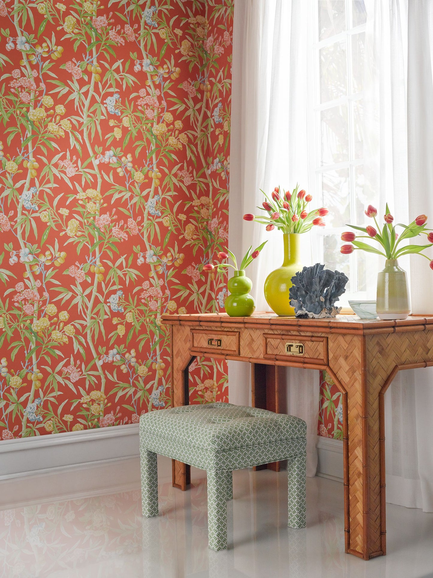 SCALAMANDRE  LANAI BOTANICAL , FOLIAGE 
FLORAL 
HISTORIC GUAVA   - SC 0004WP88431 NEW SKU # SCWP884310004