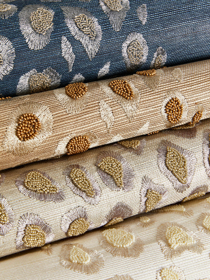 SCALAMANDRE  CATWALK EMBELLISHED GRASSCLOTH ANIMAL SKIN 
STRIPE MIDNIGHT   - SC 0004WP88446 NEW SKU # SCWP884460004