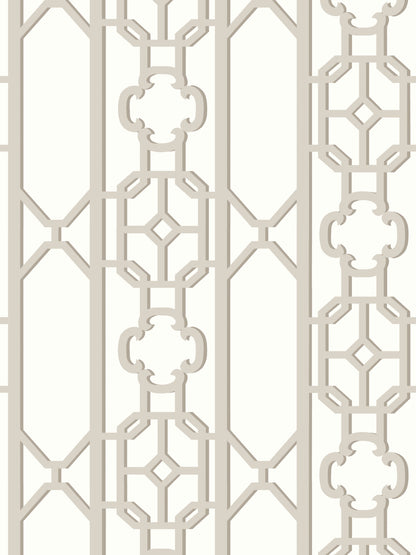 SCALAMANDRE  JOANNA FRET FRETWORK , LATTICE TAUPE   - SC 0004WP88582D NEW SKU # SCWP88582D0004
