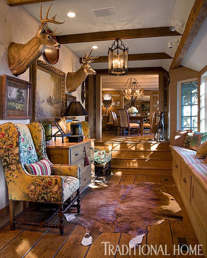 SCALAMANDRE  EDWIN'S COVEY LINEN PRINT FABRIC MULTI ON MUSTARD   - SC 000516310 NEW SKU # SC163100005