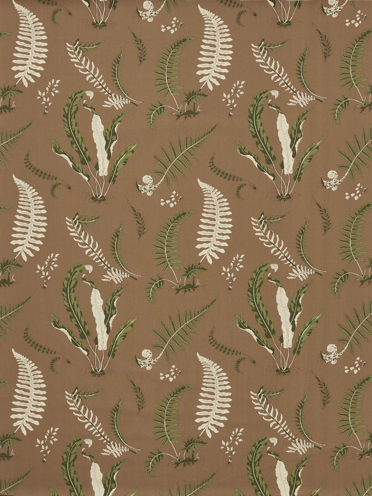 SCALAMANDRE  ELSIE DE WOLFE OUTDOOR FABRIC GREENS ON BROWN   - SC 000516425 NEW SKU # SC164250005