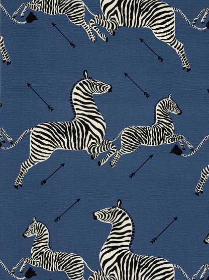 SCALAMANDRE  ZEBRAS - FABRIC FABRIC DENIM   - SC 000516496M NEW SKU # SC16496M0005