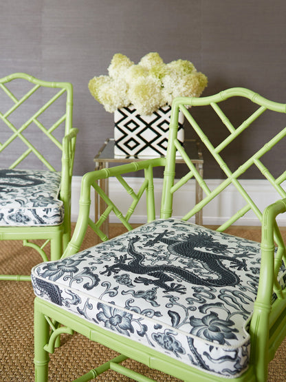 SCALAMANDRE  CHI'EN DRAGON LINEN PRINT FABRIC CHARCOAL   - SC 000516558 NEW SKU # SC165580005