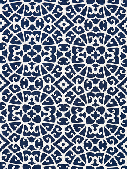 SCALAMANDRE  ANSHUN LATTICE FABRIC INDIGO   - SC 000516559 NEW SKU # SC165590005