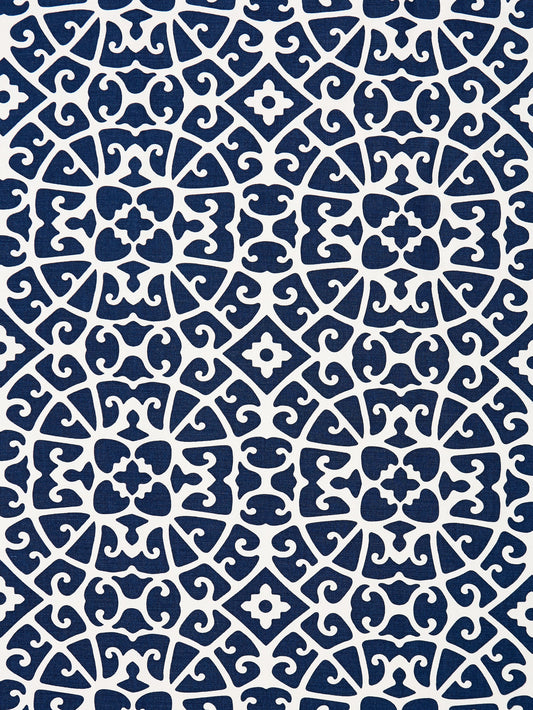 SCALAMANDRE  ANSHUN LATTICE FABRIC INDIGO   - SC 000516559