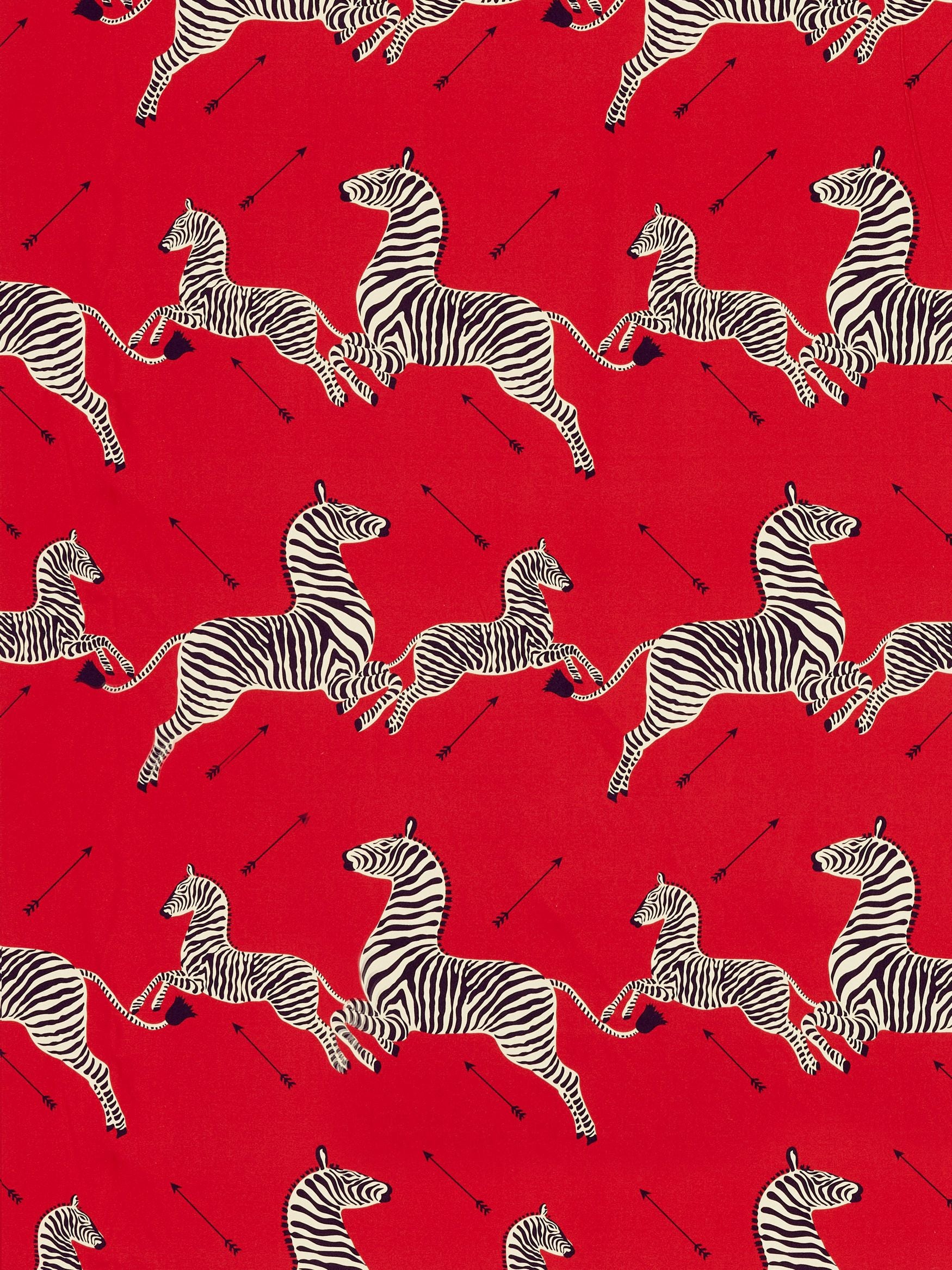 SCALAMANDRE  ZEBRAS PETITE FABRIC MASAI RED   - SC 000516641