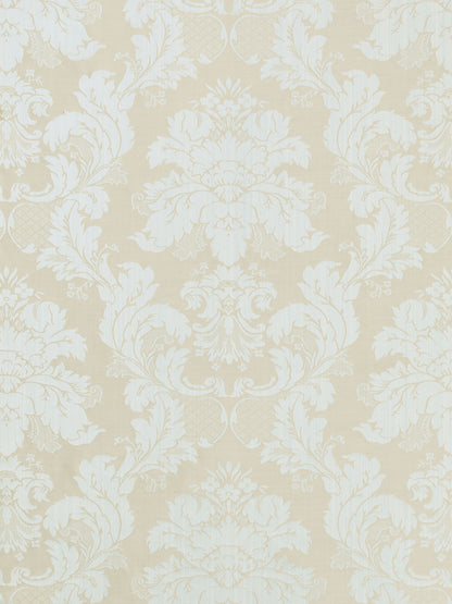 SCALAMANDRE  DAMASCO SIENESE FABRIC MIST GREY ON BLUE STRIE   - SC 000520166M NEW SKU # SC20166M0005