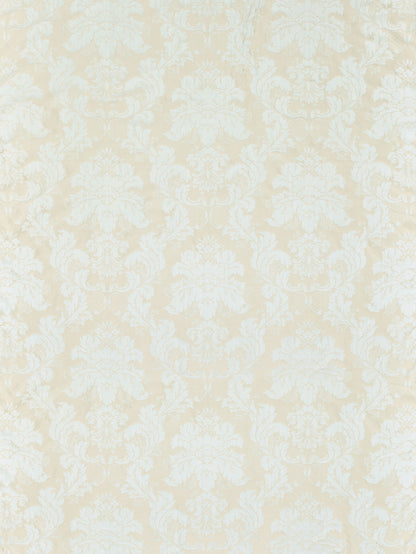 SCALAMANDRE  DAMASCO SIENESE FABRIC MIST GREY ON BLUE STRIE   - SC 000520166M NEW SKU # SC20166M0005