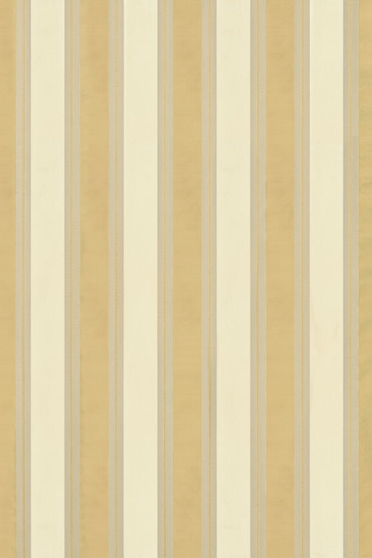 SCALAMANDRE  FEDERAL STRIPE FABRIC CHAMPAGNE & ANTIQUE GOLD   - SC 000520276M