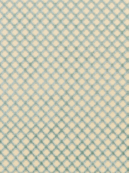 SCALAMANDRE  POMFRET - SILK FABRIC BLUE ON BEIGE   - SC 000526692