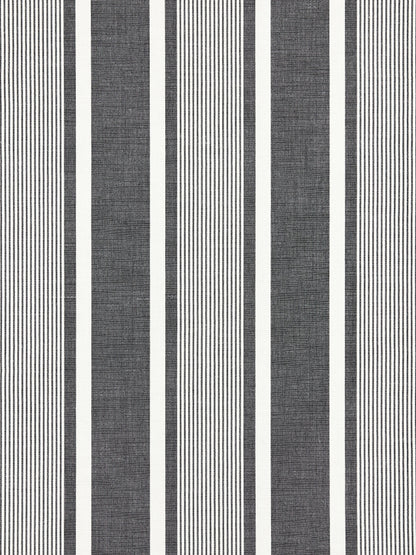 SCALAMANDRE  WELLFLEET STRIPE FABRIC CARBON   - SC 000527111 NEW SKU # SC271110005