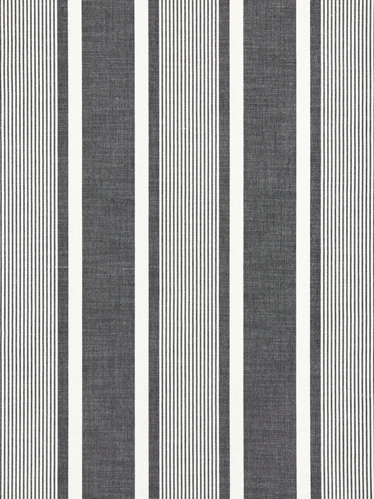 SCALAMANDRE  WELLFLEET STRIPE FABRIC CARBON   - SC 000527111