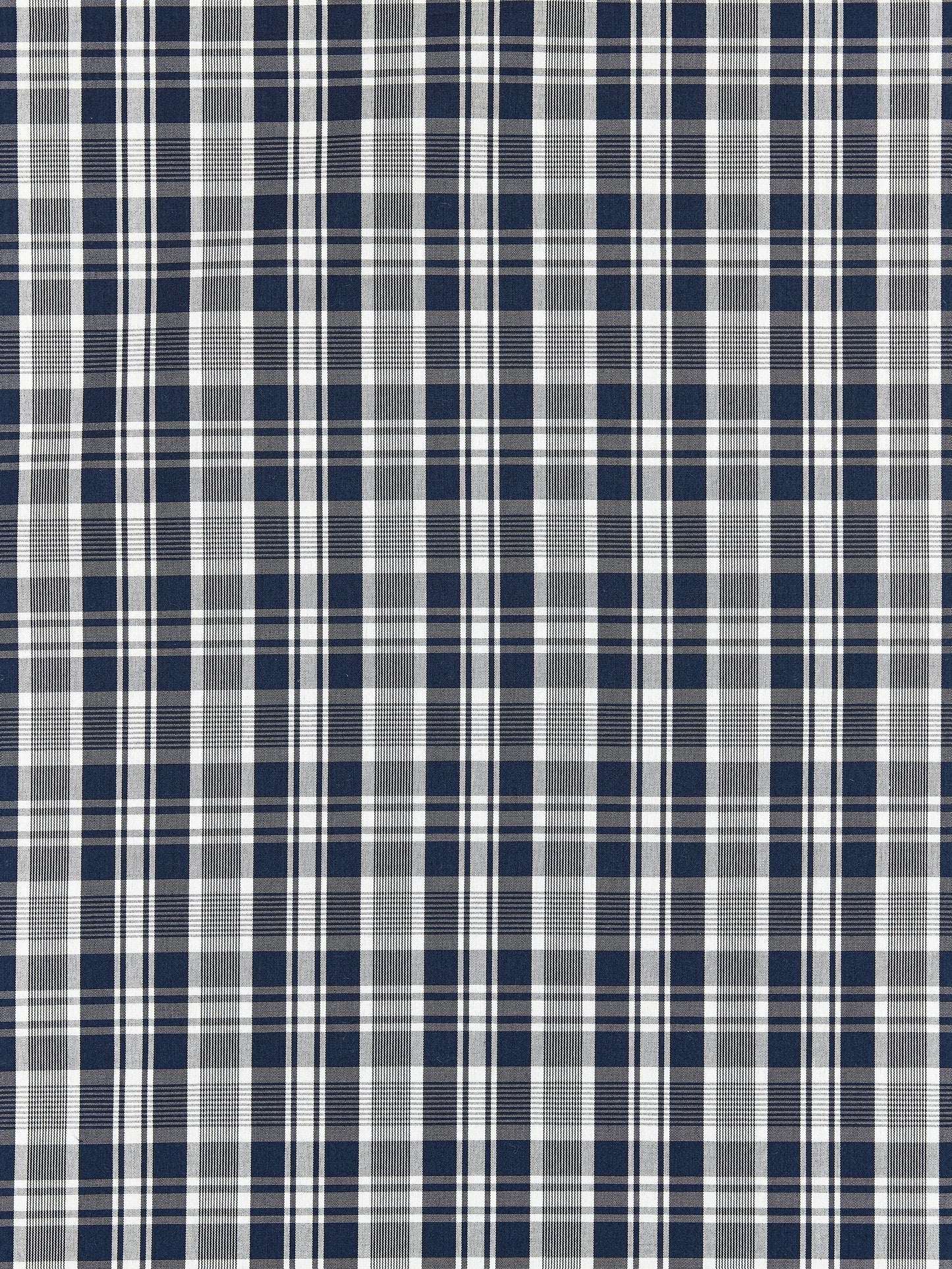 SCALAMANDRE  PRESTON COTTON PLAID FABRIC NAVY   - SC 000527122