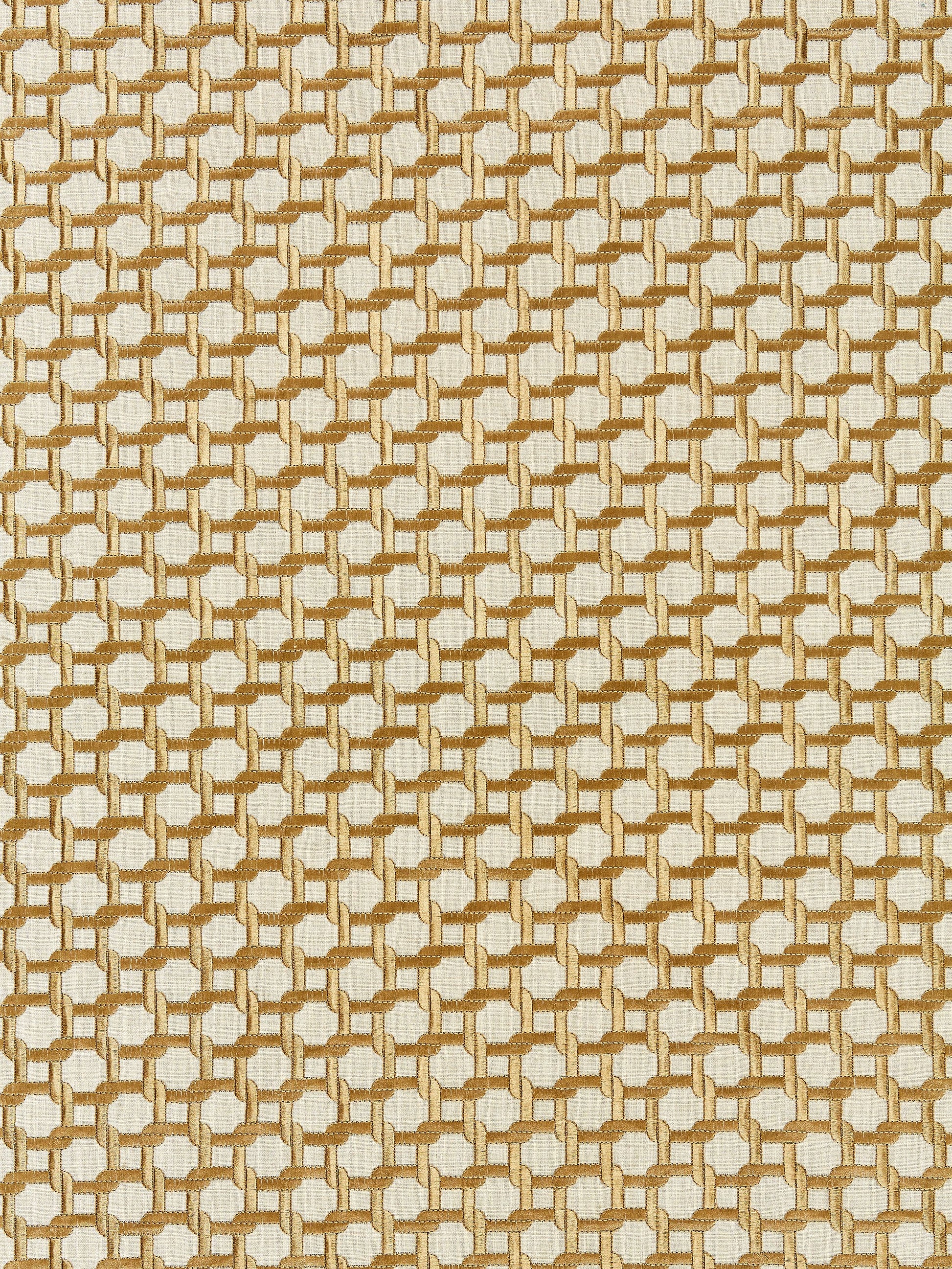 SCALAMANDRE  LINK EMBROIDERY FABRIC BRONZE   - SC 000527140