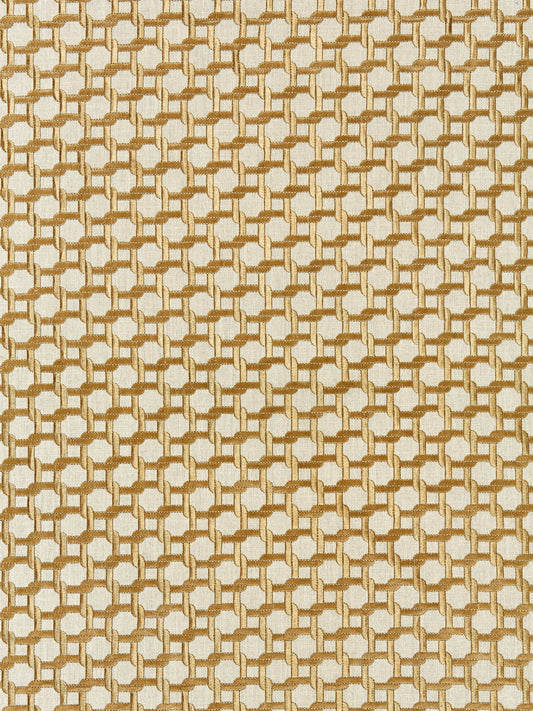 SCALAMANDRE  LINK EMBROIDERY FABRIC BRONZE   - SC 000527140