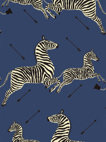 SCALAMANDRE  ZEBRAS - OUTDOOR FABRIC DENIM   - SC 000536378 NEW SKU # SC363780005