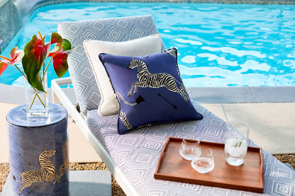 SCALAMANDRE  ZEBRAS - OUTDOOR FABRIC DENIM   - SC 000536378 NEW SKU # SC363780005