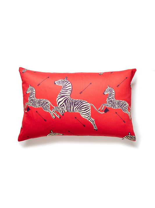 SCALAMANDRE PILLOWS   BIRD / ANIMAL 
GRAPHIC LUMBAR    - SC 0005LPZEBPILL