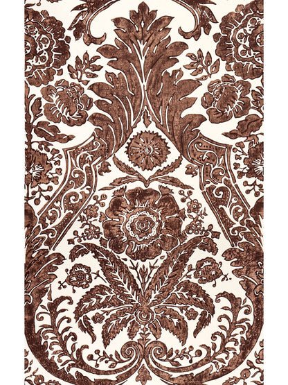 SCALAMANDRE  LUCIANA DAMASK PRINT DAMASK ESPRESSO   - SC 0005WP88354 NEW SKU # SCWP883540005