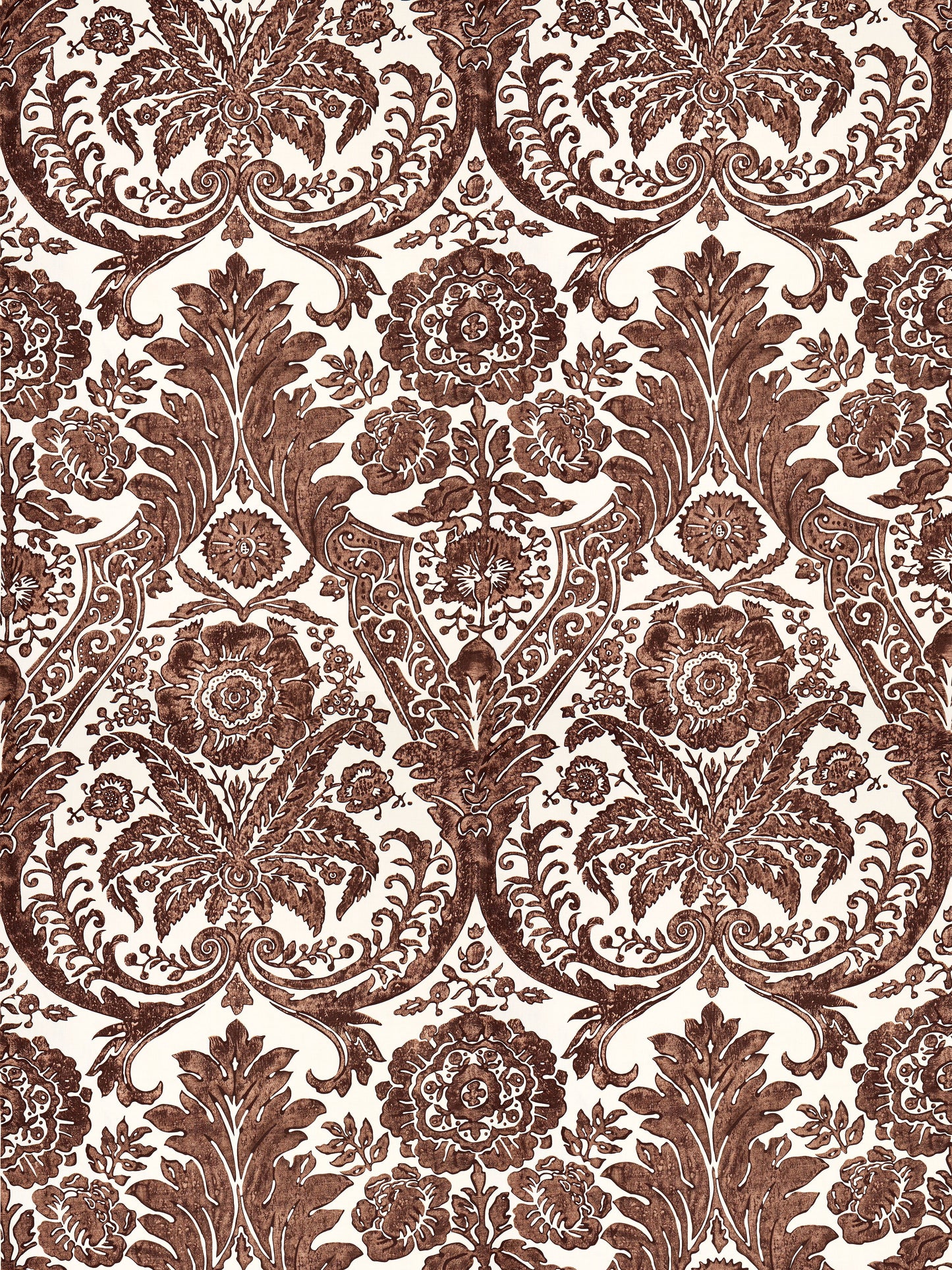 SCALAMANDRE  LUCIANA DAMASK PRINT DAMASK ESPRESSO   - SC 0005WP88354 NEW SKU # SCWP883540005